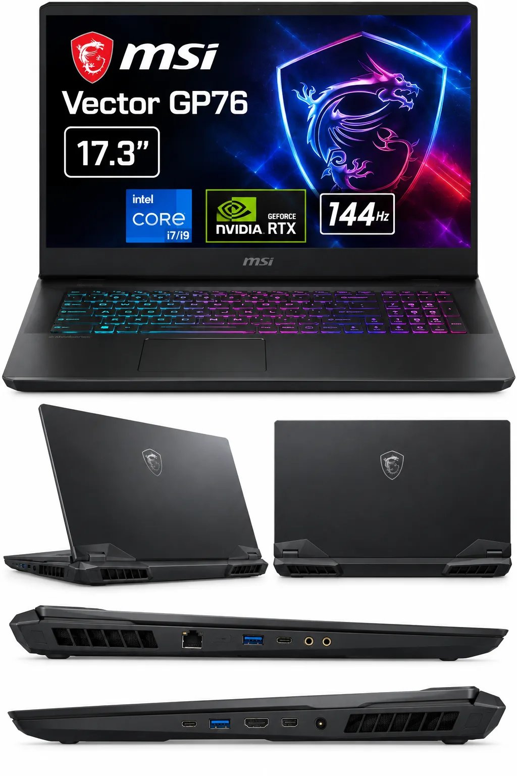 MSI Vector GP76 17.3" — Ilustrační foto — barva se může lišit