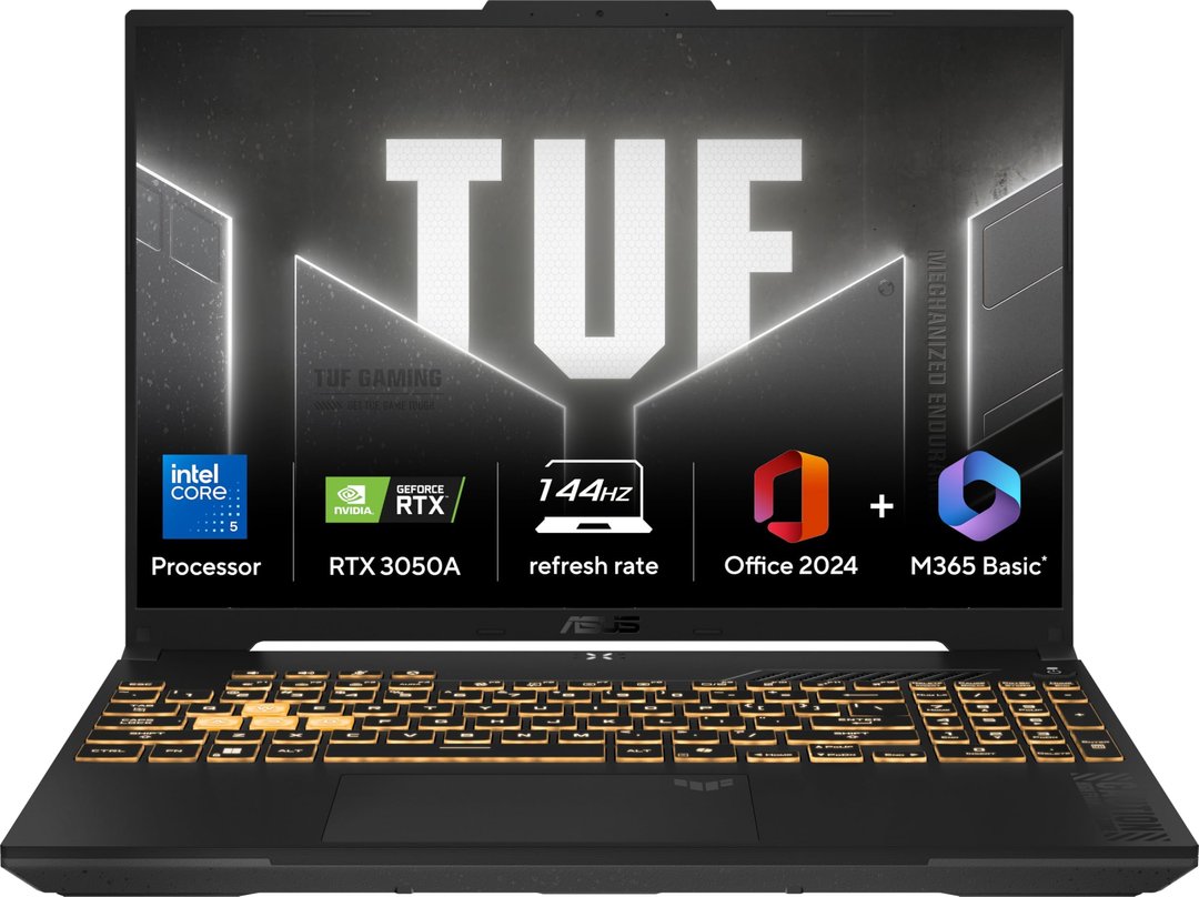 Asus TUF Gaming F16 (2024) 16" — Ilustračná fotografia — farba sa môže líšiť