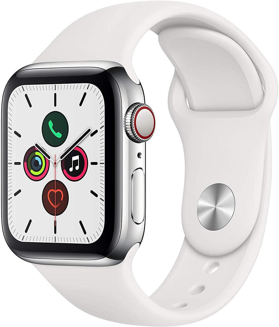 Apple Watch Series 5 44mm GPS+Cellular Stainless Steel Case — Ilustračná fotografia — farba sa môže líšiť