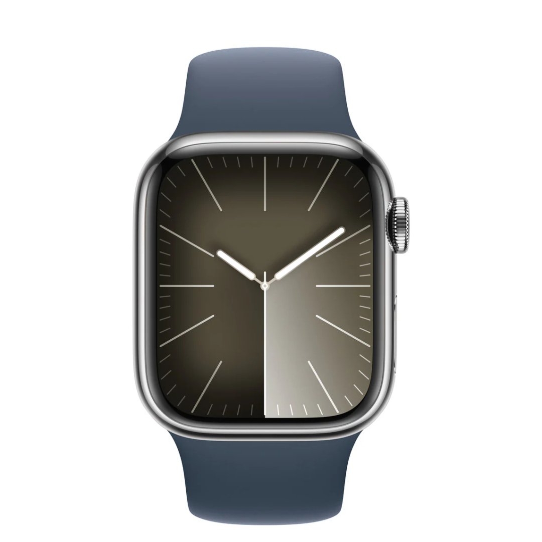 Apple Watch Series 9 41mm GPS+Cellular Stainless Steel Case — Ilustrační foto — barva se může lišit
