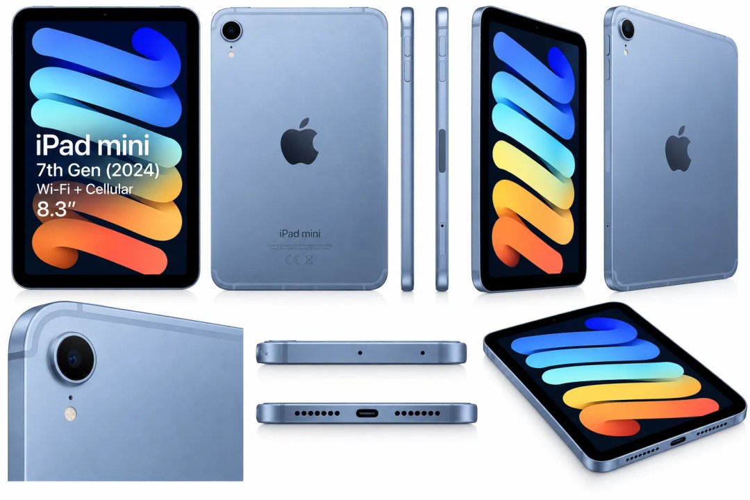 Apple iPad Mini 8.3" 7th Gen (2024) WiFi + Cellular — Ilustrační foto — barva se může lišit