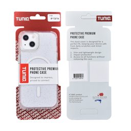 TUNIQ Zadní kryt pro iPhone 14 — Magsafe — Třpytky — Přívěsek — barva: průhledná 3