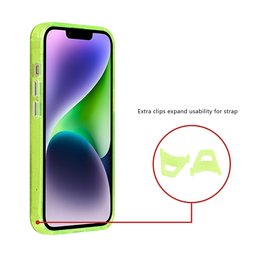TUNIQ Zadní kryt pro iPhone 14 — Magsafe — Třpytky — Přívěsek — barva: zelená 2
