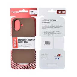 TUNIQ Zadní kryt pro iPhone 16 — Celosilikonový — barva: hnědá 3