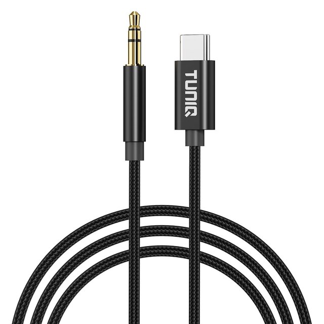 TUNIQ 3.5 Jack Na USB-C Adaptér — 100cm — barva: černá