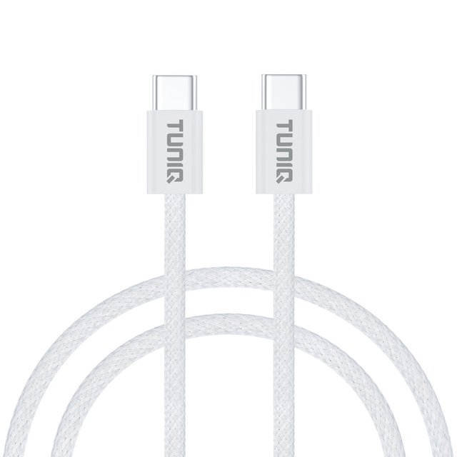 TUNIQ USB-C Na USB-C Kabel 100cm — 60W — barva: bílá
