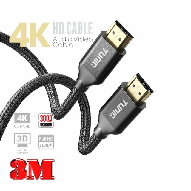 TUNIQ Premium 4K HDMI Kabel — 300cm — barva: černá